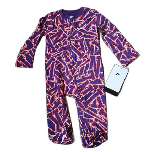 Nike Baby Girl Footed One-Piece – Size 6M, Cosmo Purple Coverall - Picture 1 of 4